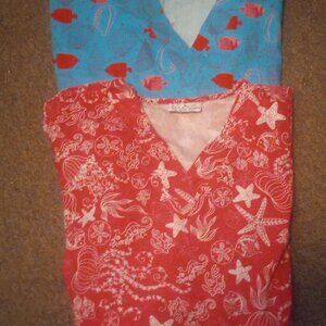 Two scrub tops